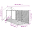 vidaXL Perrera de exterior con toldo acero galvanizado plata 2x2x2,5 m, , large indicador imagen numero 7